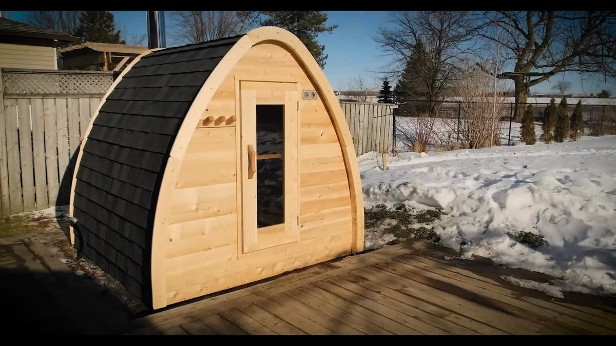 Dundalk LeisureCraft CT MiniPOD 4-person outdoor pod sauna, product video