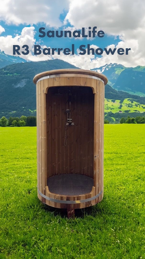 SaunaLife R3 Rain Series Outdoor Barrel Shower Kit, product walkthrough video