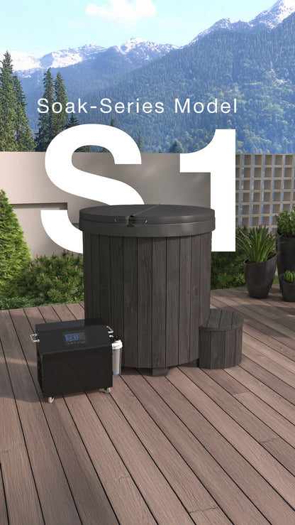 SaunaLife S1 Package Soak Series 1-Person Cold Plunge Tub with Chiller, product walkthrough video