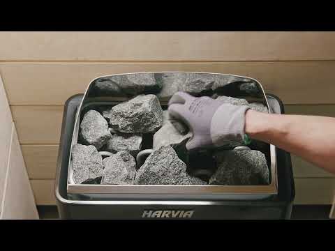How to stack stones in a Harvia wall-mounted electric sauna heater
