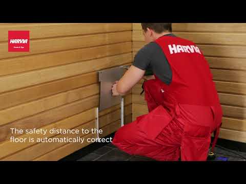 Harvia official video: stacking sauna stones and installing the heater