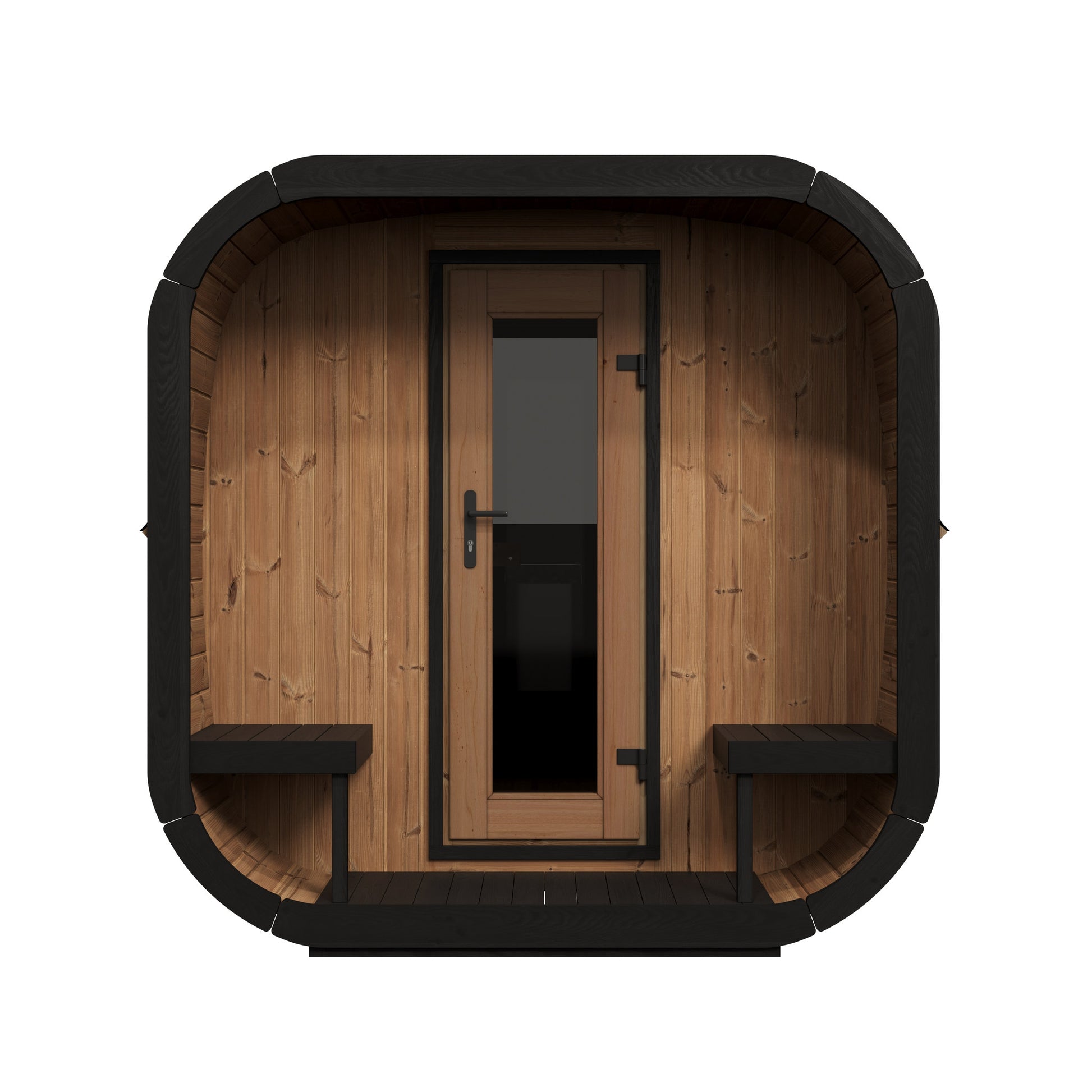 SaunaLife CL12GCP Cube Series 8-Person Outdoor Sauna Kit, Changing Room, product view 2
