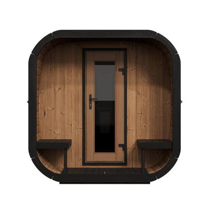 SaunaLife CL12GCP Cube Series 8-Person Outdoor Sauna Kit, Changing Room, product view 2