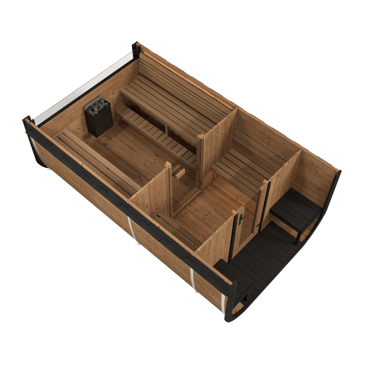 SaunaLife CL12GCP Cube Series 8-Person Outdoor Sauna Kit, Changing Room, product view 3