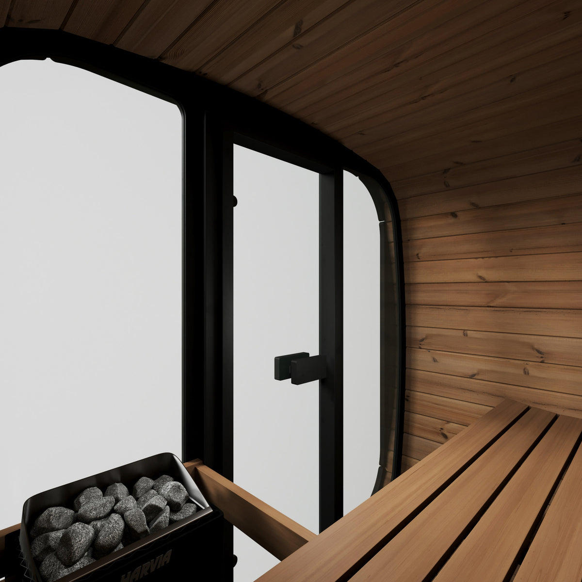 SaunaLife CL4G Cube Series 3-Person Outdoor Sauna Kit, installed view 6