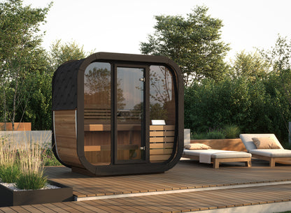 SaunaLife CL4G Cube Series 3-Person Outdoor Sauna Kit, installed view 7