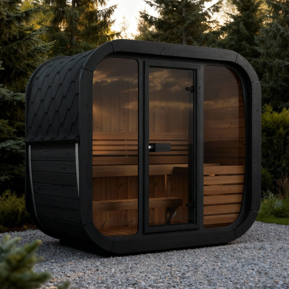 SaunaLife CL4G Cube Series 3-Person Outdoor Sauna Kit