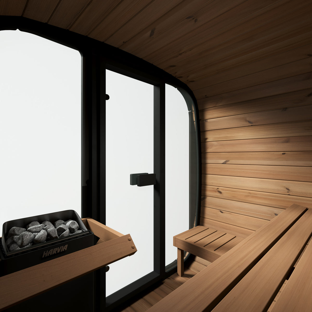 SaunaLife CL5G Cube Series 4-Person Outdoor Sauna Kit, installed view 6