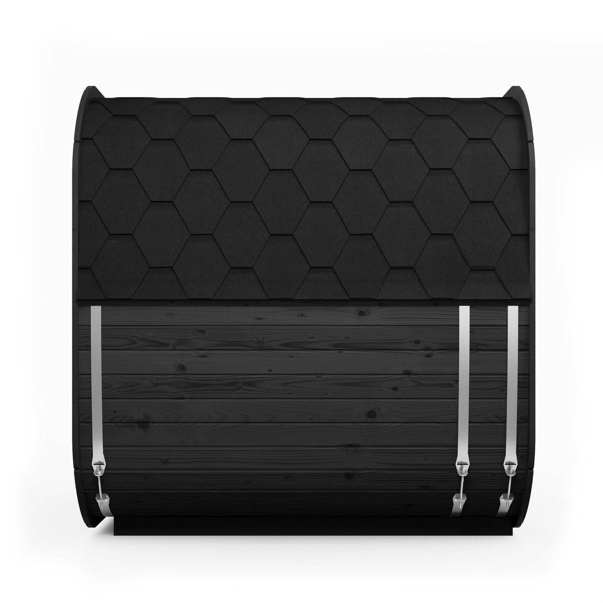 SaunaLife CL7G Cube Series 6-Person Outdoor Sauna Kit, black finish, side elevation