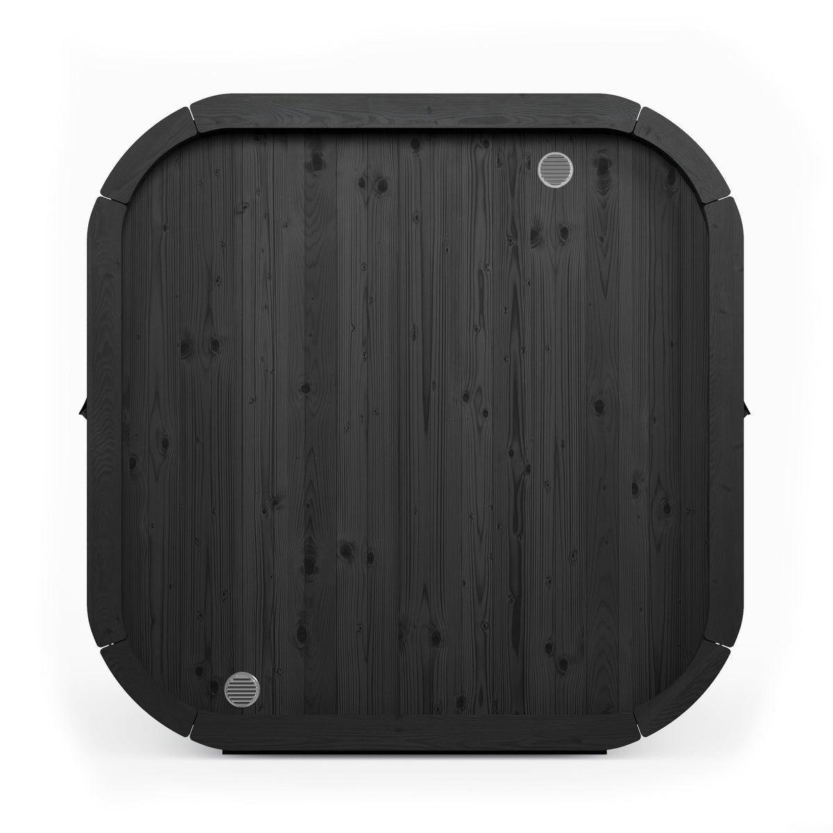 SaunaLife CL7G Cube Series 6-Person Outdoor Sauna Kit, black finish, rear elevation