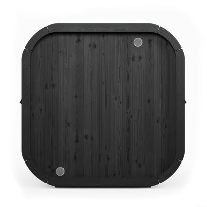 SaunaLife CL7G Cube Series 6-Person Outdoor Sauna Kit, black finish, rear elevation