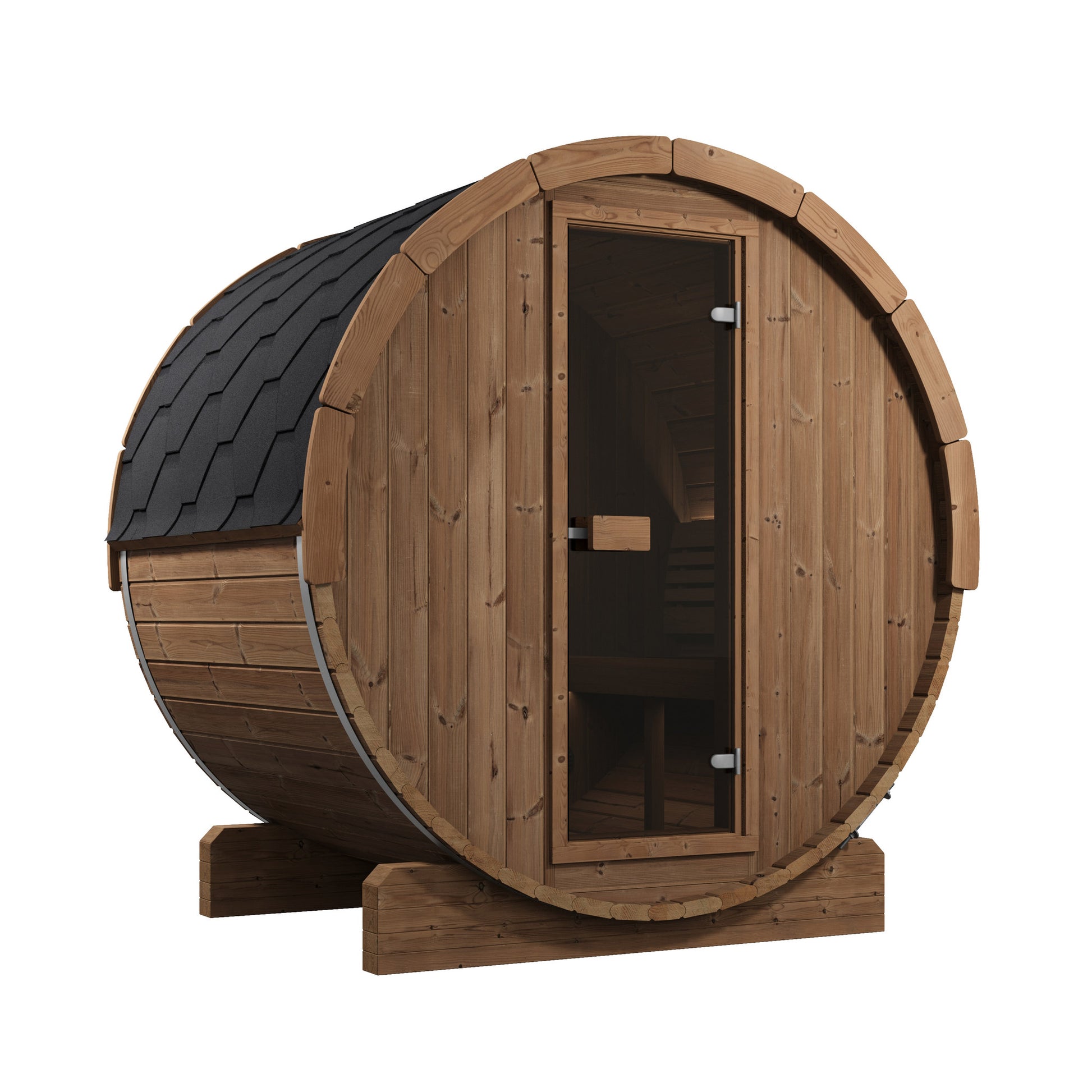 SaunaLife E6 Ergo Series 3-Person Outdoor Barrel Sauna Kit
