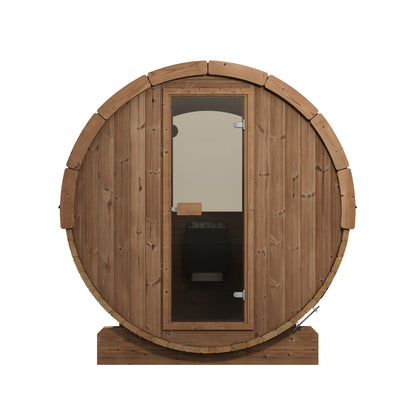 SaunaLife E6W Ergo Series 3-Person Outdoor Barrel Sauna Kit, Rear Window, product view 2