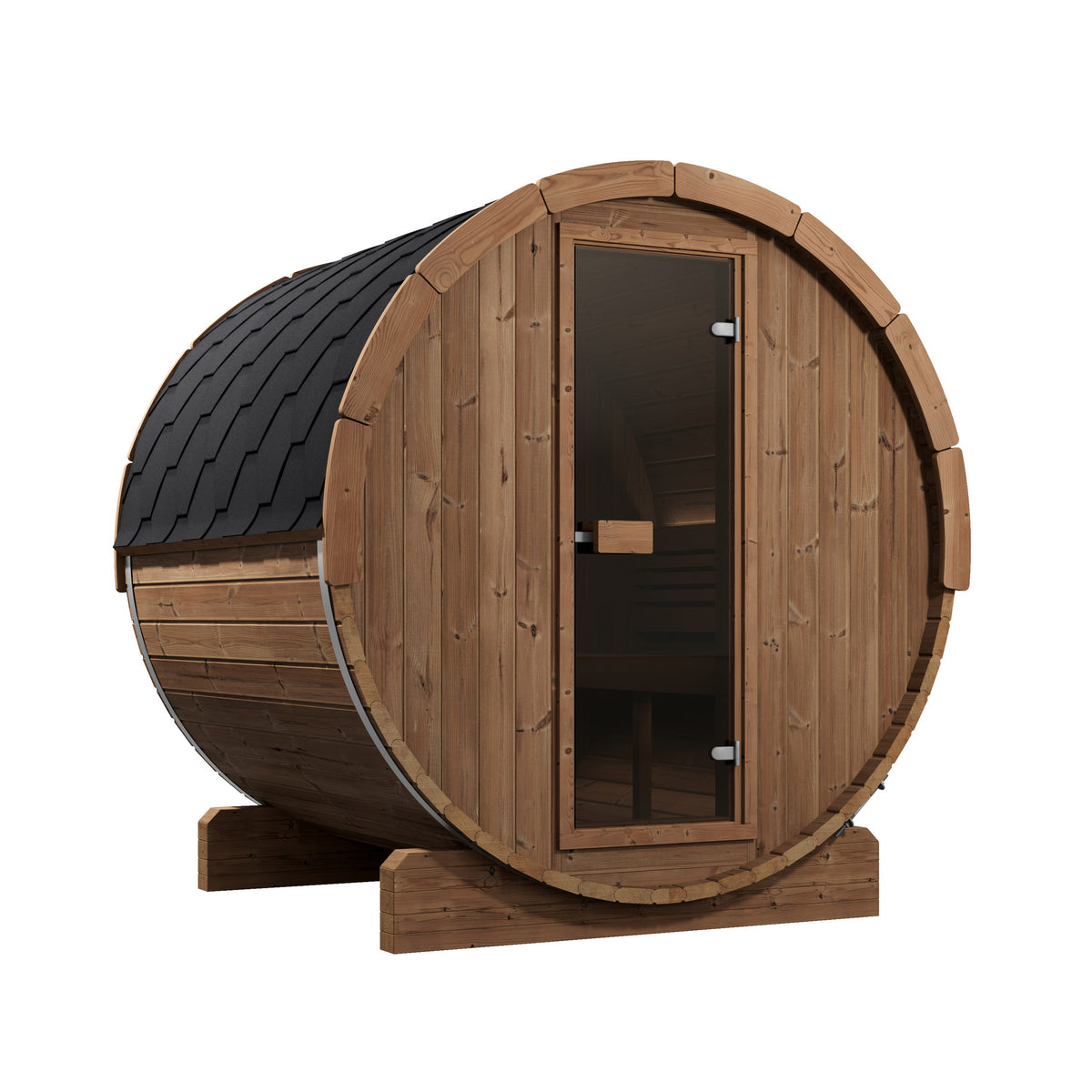 SaunaLife E7 Ergo Series 4-Person Outdoor Barrel Sauna Kit
