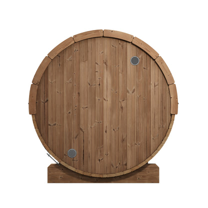 SaunaLife E7G Ergo Series 4-Person Outdoor Barrel Sauna Kit, Glass Front, product view 3