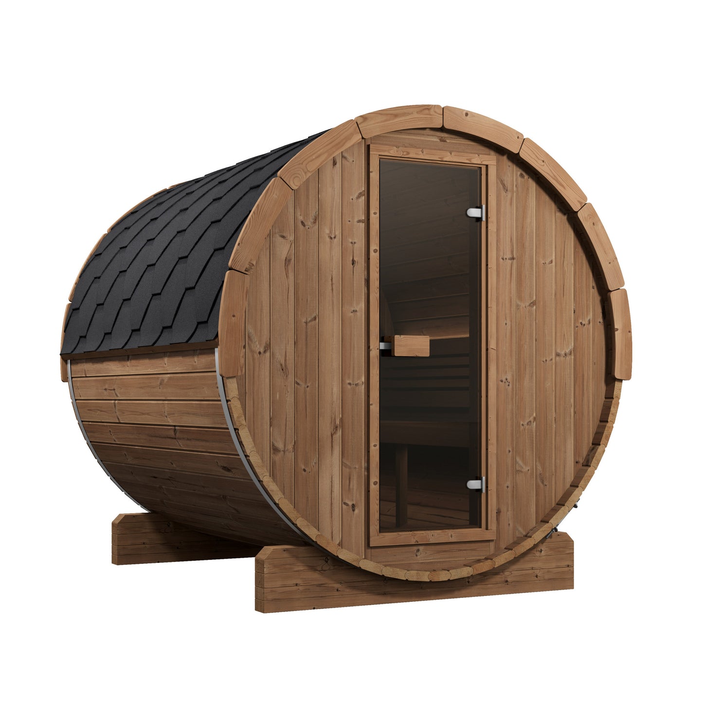 SaunaLife E8 Ergo Series 6-Person Outdoor Barrel Sauna Kit
