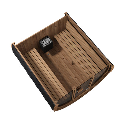 SaunaLife E8G Ergo Series 6-Person Outdoor Barrel Sauna Kit, Glass Front, product view 4