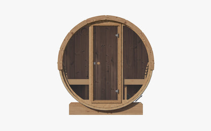 SaunaLife E8G Ergo Series 6-Person Outdoor Barrel Sauna Kit, Glass Front, product view 5