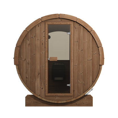 SaunaLife E8W Ergo Series 6-Person Outdoor Barrel Sauna Kit, Rear Window, product view 2