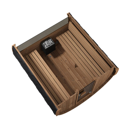 SaunaLife E8W Ergo Series 6-Person Outdoor Barrel Sauna Kit, Rear Window, product view 3