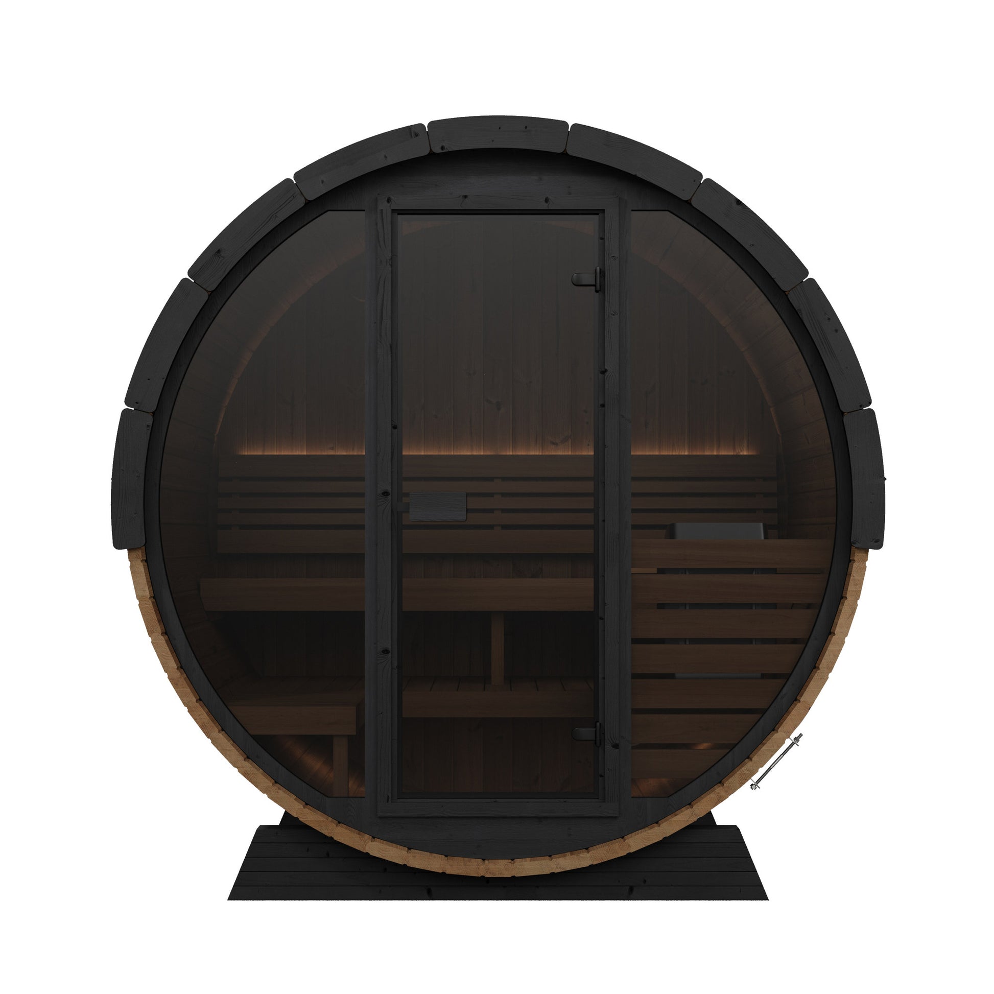 SaunaLife EE6G Ergo Elegance 4-Person Outdoor Barrel Sauna Kit, Glass Front, product view 2