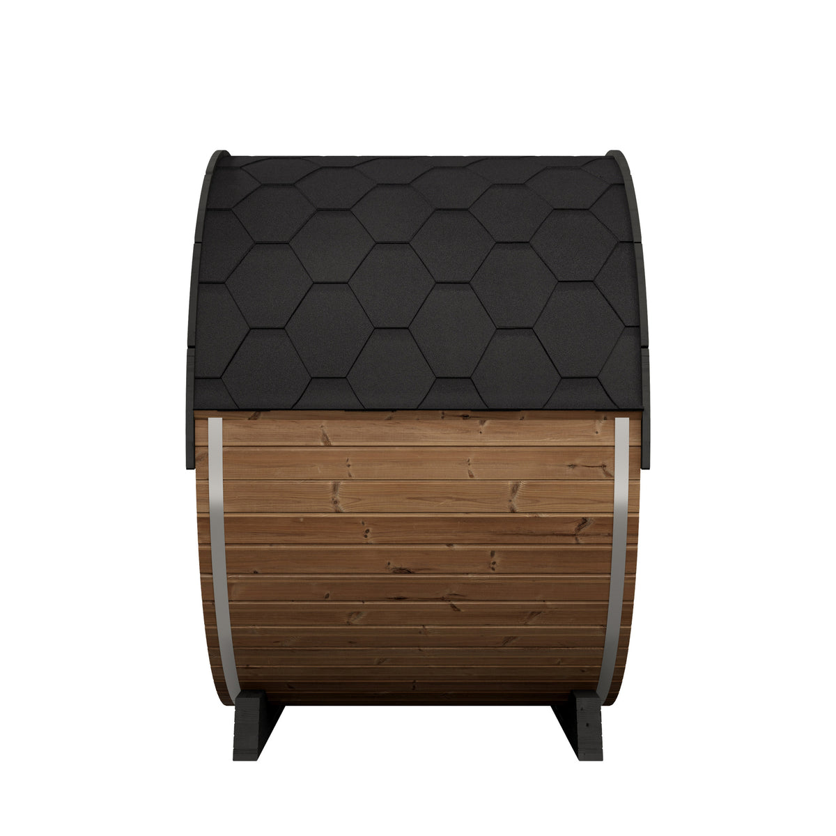 SaunaLife EE6G Ergo Elegance 4-Person Outdoor Barrel Sauna Kit, Glass Front, product view 3
