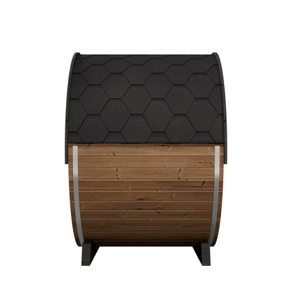 SaunaLife EE6G Ergo Elegance 4-Person Outdoor Barrel Sauna Kit, Glass Front, product view 3