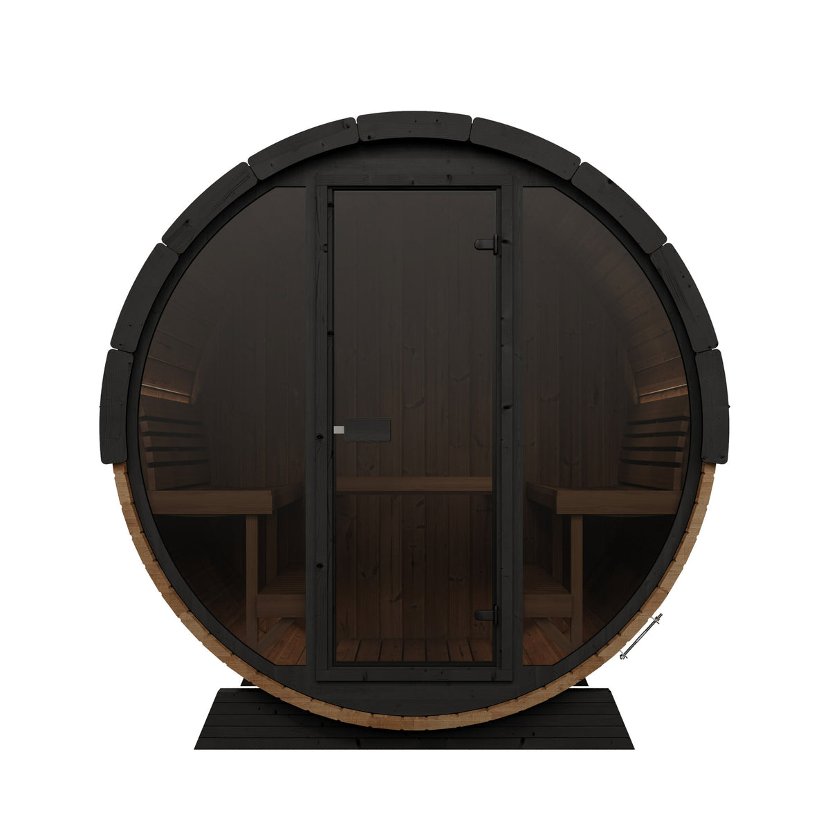 SaunaLife EE8G Ergo Elegance 6-Person Outdoor Barrel Sauna Kit, Glass Front, product view 2