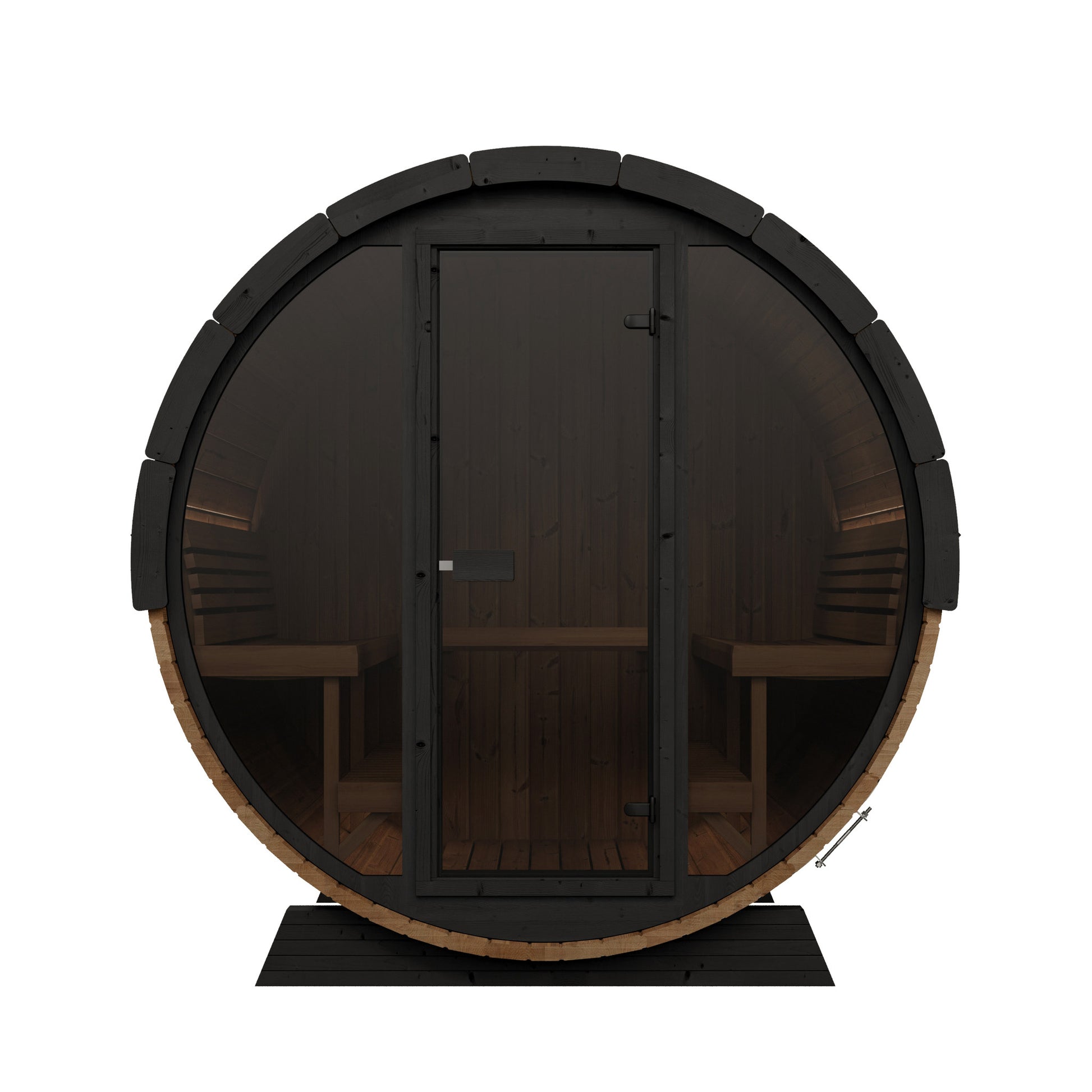 SaunaLife EE8G Ergo Elegance 6-Person Outdoor Barrel Sauna Kit, Glass Front, product view 2