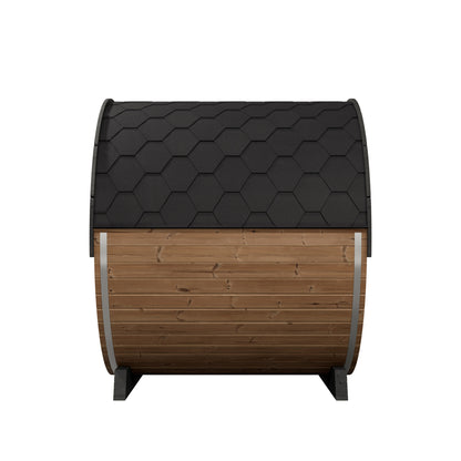 SaunaLife EE8G Ergo Elegance 6-Person Outdoor Barrel Sauna Kit, Glass Front, product view 4