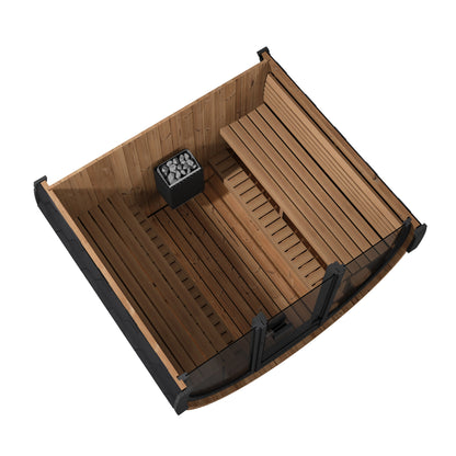 SaunaLife EE8G Ergo Elegance 6-Person Outdoor Barrel Sauna Kit, Glass Front, product view 5