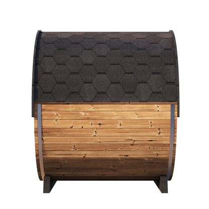SaunaLife EE8G Ergo Elegance 6-Person Outdoor Barrel Sauna Kit, Glass Front, product view 7