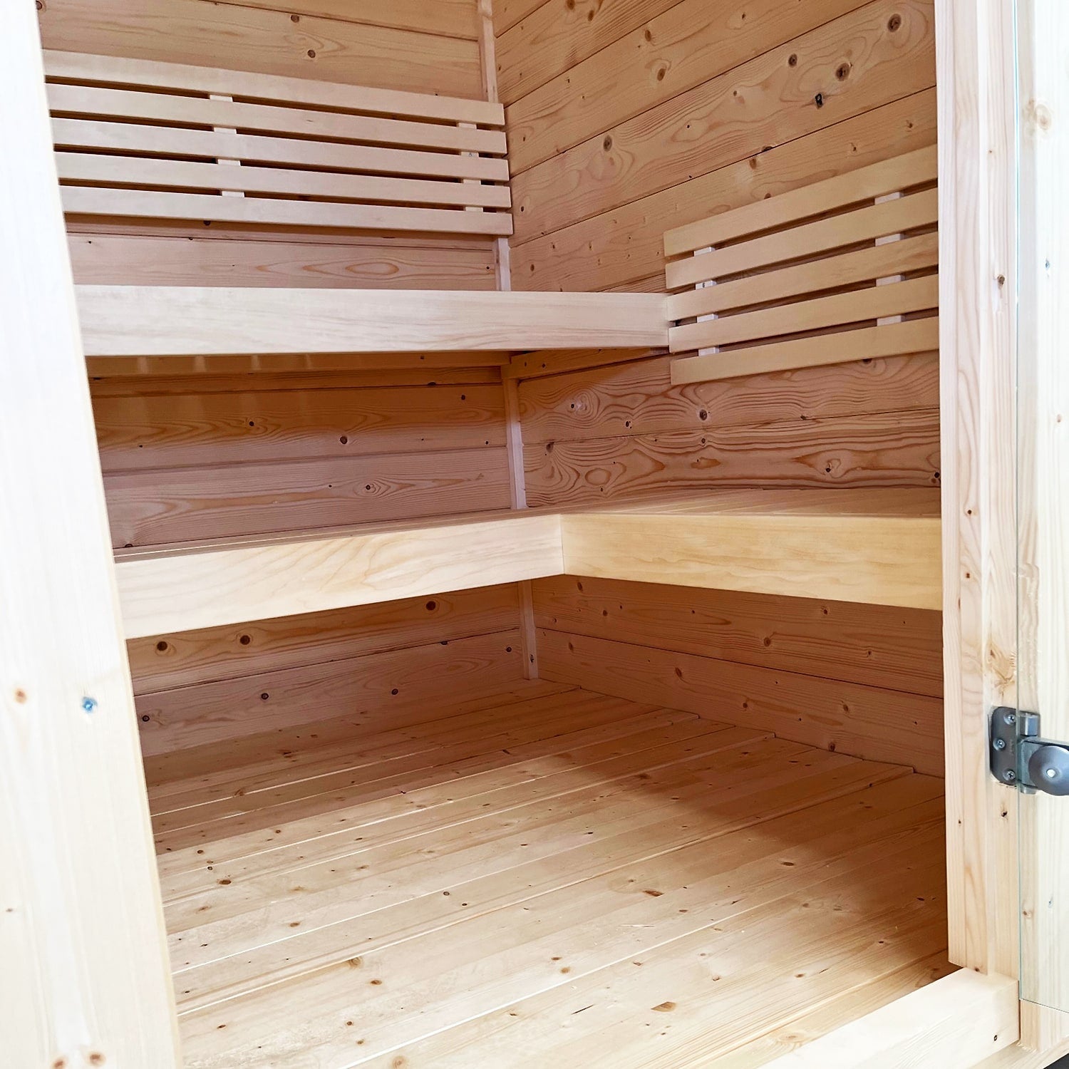 SaunaLife G2 Garden Series 4-Person Outdoor Sauna Kit, installed view 6