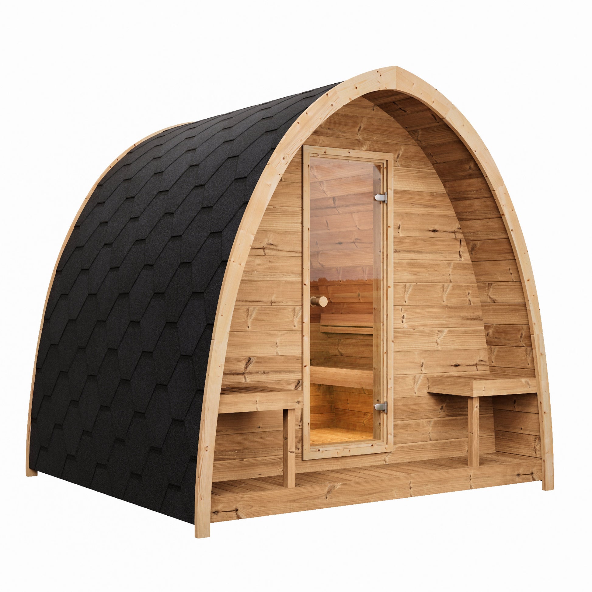 SaunaLife G3 Garden Series Outdoor Sauna Kit, Arched Roof