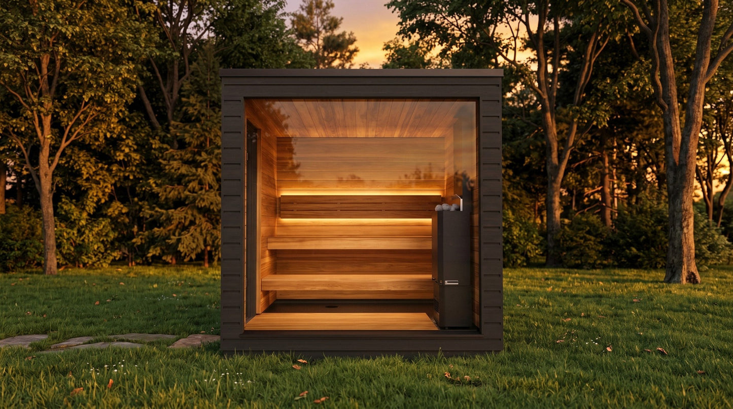 SaunaLife G6 Garden Series 5-Person Pre-Assembled Outdoor Sauna, installed view 7