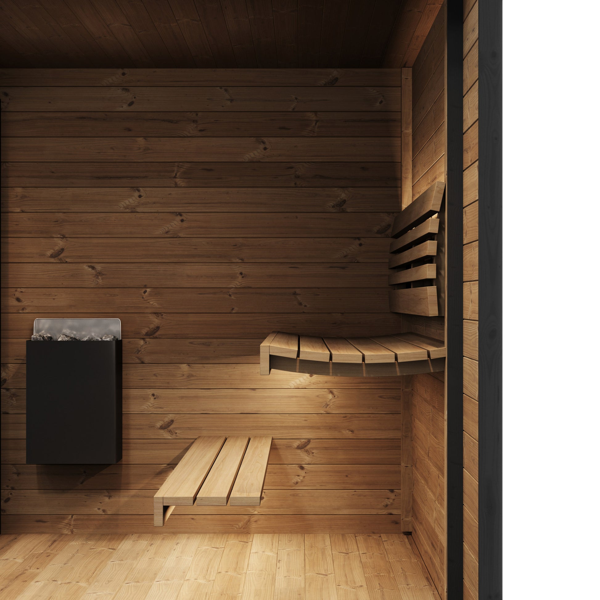 SaunaLife GL6 Garden Luxury 6-Person Outdoor Sauna Kit, installed view 7