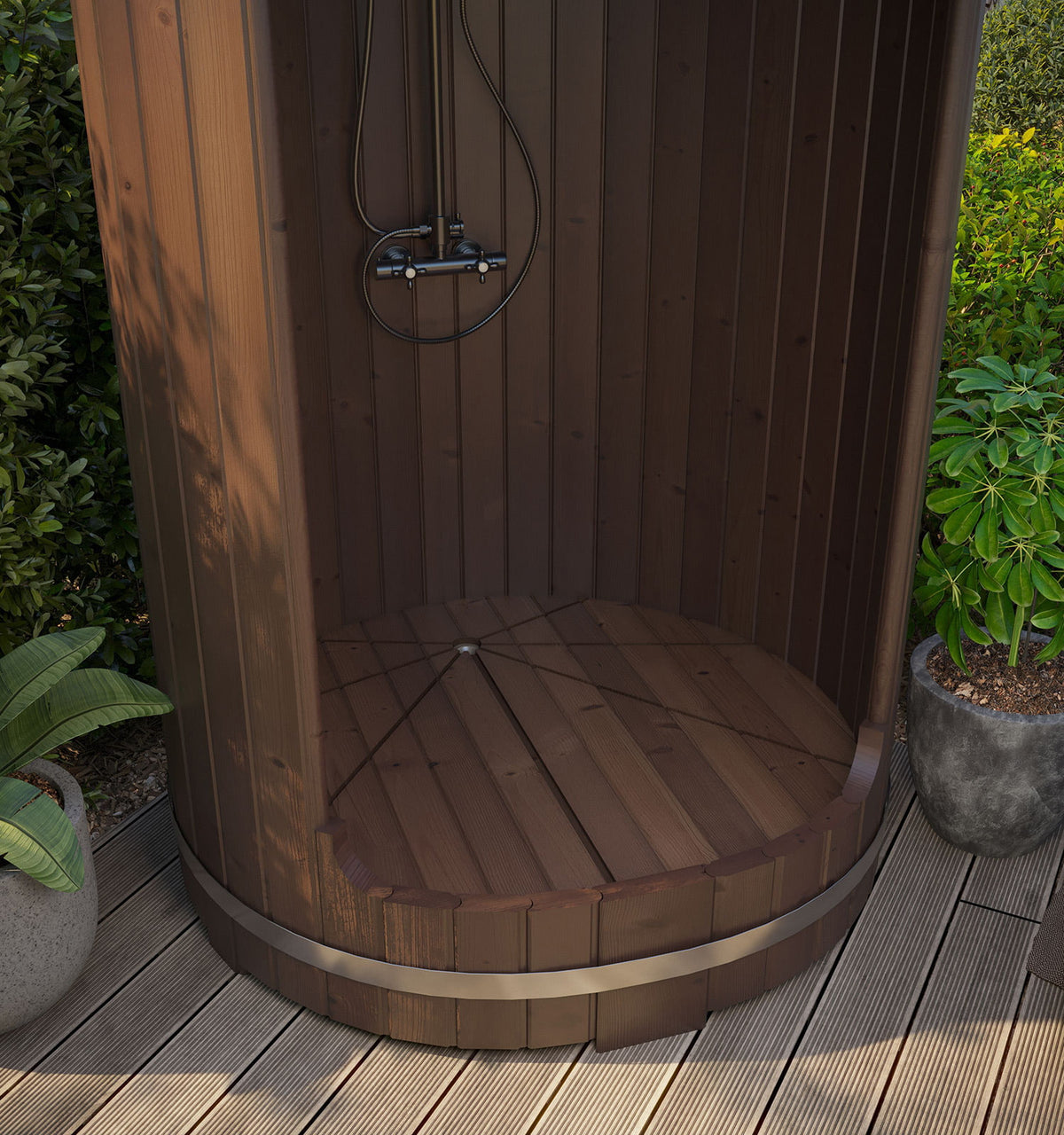 SaunaLife R3 Rain Series Outdoor Barrel Shower Kit