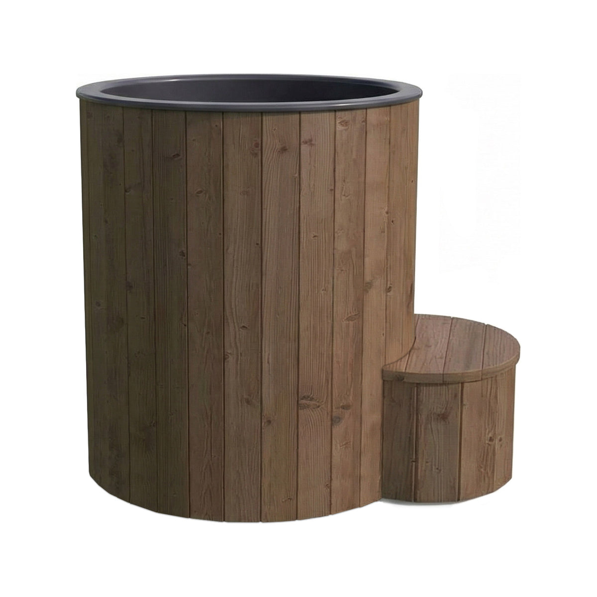SaunaLife S1 Soak Series 1-Person Cold Plunge Tub, three quarter view
