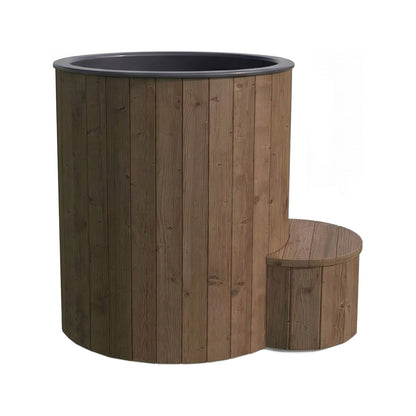 SaunaLife S1 Soak Series 1-Person Cold Plunge Tub, three quarter view