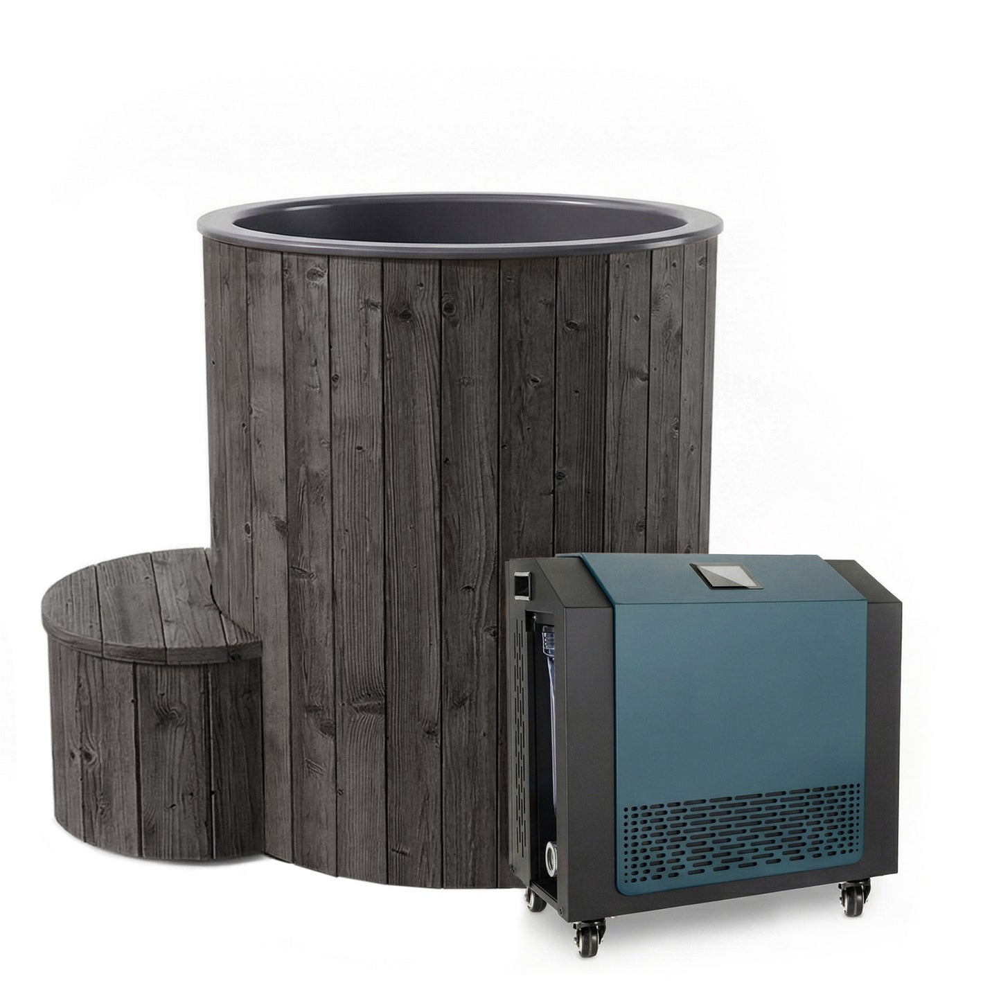 SaunaLife S1BC Soak Series 1-Person Cold Plunge Tub with Chiller, Black