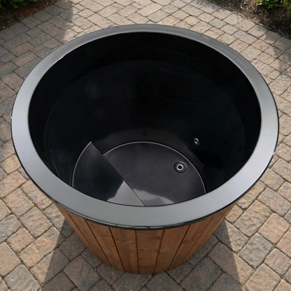 SaunaLife S1N Soak Series 1-Person Cold Plunge Tub, Natural, installed view 2