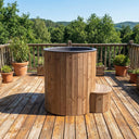 SaunaLife S1 Soak Series 1-Person Cold Plunge Tub, installed on a deck