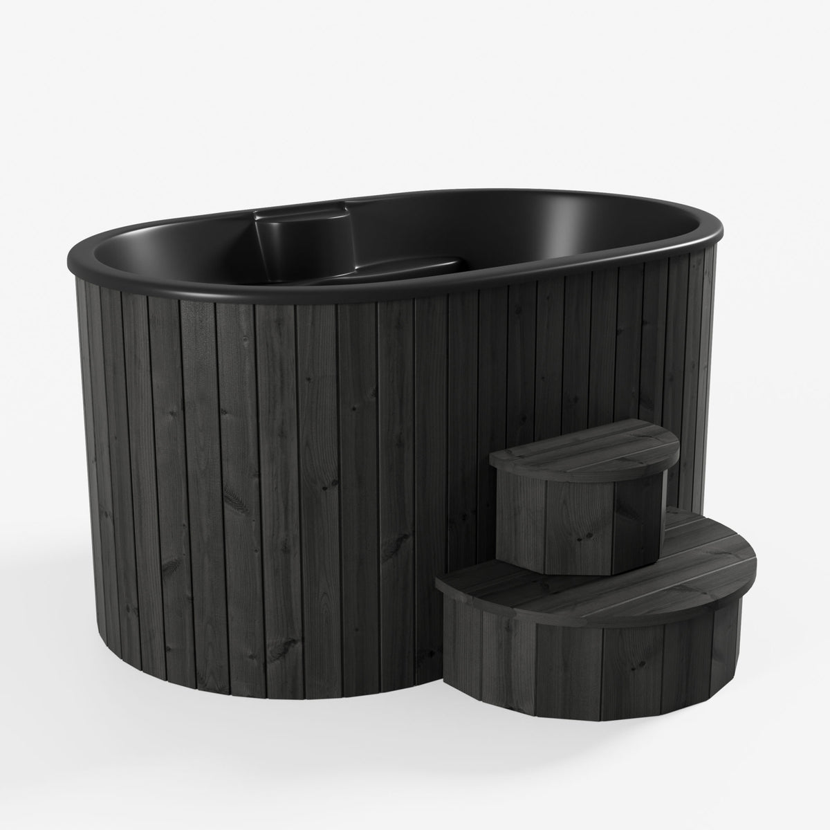 SaunaLife S2B Soak Series 2-Person Cold Plunge Tub, Black