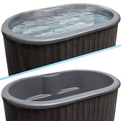 SaunaLife S2B Soak Series 2-Person Cold Plunge Tub, Black, installed view 4