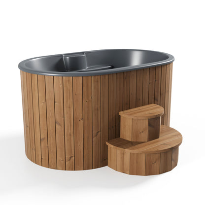 SaunaLife S2N Soak Series 2-Person Cold Plunge Tub, Natural