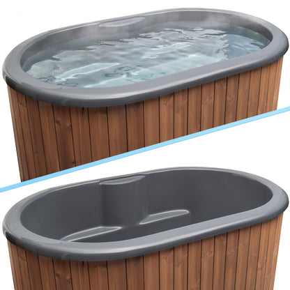 SaunaLife S2N Soak Series 2-Person Cold Plunge Tub, Natural, installed view 5
