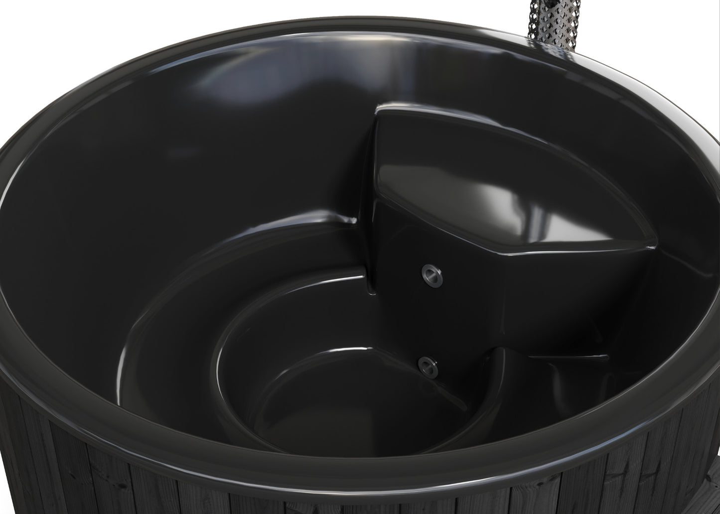 SaunaLife S6B Soak Series 7-Person Wood-Fired Hot Tub, Black, installed view 3
