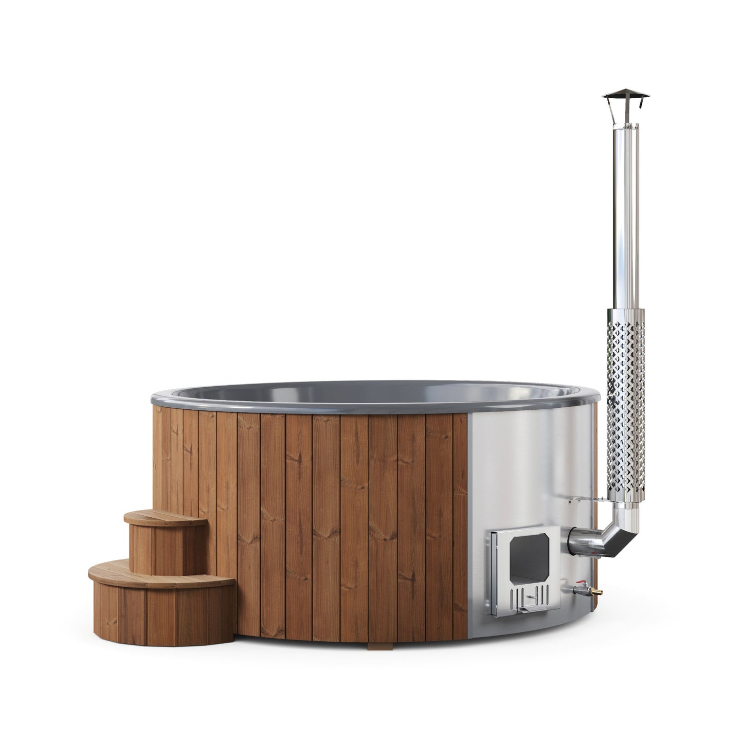 SaunaLife S6N Soak Series 7-Person Wood-Fired Hot Tub, Natural