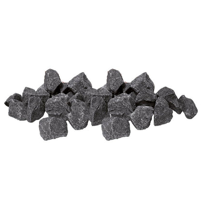 Harvia AC3000 split-face olivine diabase sauna stones on white