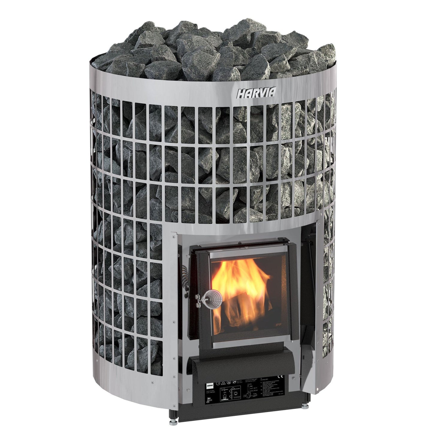 Harvia Cilindro 20 wood-burning sauna stove, the taller of the two wood Cilindros